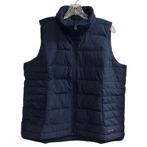 Lands' End Women's Puffer Vest Blue Size L Petites Winter Casual